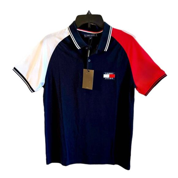 NWT Tommy Hilfiger Men's Archive Colorblock Polo Shirt.  Size: Small - Picture 1 of 7